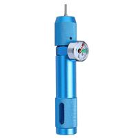 Adaptateur portable pour cartouche de CO2 12g avec manomètre, rechargement de cylindre, chargeur de gaz, valve de gonflage pour pneu de vélo