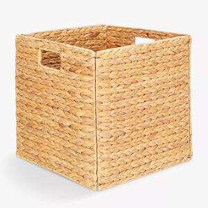 Water Hyacinth <b>Foldable</b> <b>Basket</b> Durable Folding Storage Bin Eco Friendly <b>Baskets</b> High Quality Organizer Bins - Product Image 1
