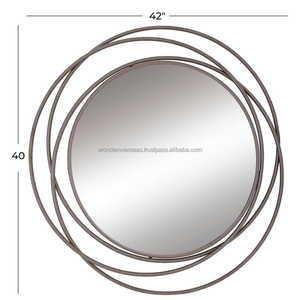 Espejo de pared de metal puro de forma redondeada de diseño antiguo para decoración de WONDER OVERSEAS - Product Image 6