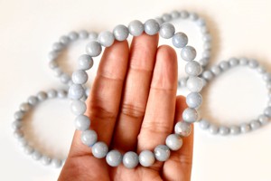 Hot Selling High Quality Angelite Healing <b>Bracelet</b> Semi Precious <b>Gemstone</b> <b>Bracelet</b> for Jewelry Meditation - Product Image 6