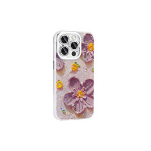 Étui de luxe ASMA à motif floral avec strass pour iPhone 15 Pro Max, coque de protection rigide en silicone brillant, finition électrolytique, style INS - Product Image 4