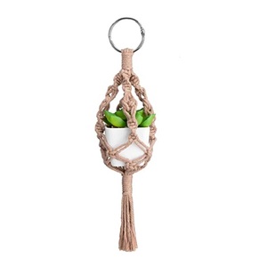 Soporte de macramé de diseño único para plantas pequeñas, maceta de flores artificiales para interior del hogar, soporte colgante decorativo para el hogar, gran oferta - Product Image 1