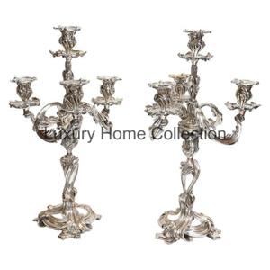 Candélabres de table en métal de conception forgée pour des fournitures de pièce maîtresse d'utilisation de religieux et de mariage de collection de maison de luxe - Product Image 5