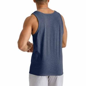 Débardeur en coton respirant personnalisé pour hommes, sans manches, vêtements de sport de fitness d'été avec logo, marque privée, promotions, motif solide - Product Image 3