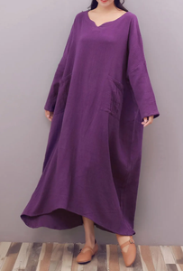 เดรสพิมพ์ลายดอกไม้หรูหราสำหรับผู้หญิงเดรสแม็กซี่แขนยาวผ้าชีฟองคอกลมลำลองสำหรับใส่ในฤดูใบไม้ผลิฤดูร้อน - Product Image 3