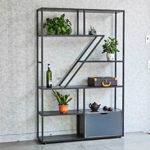 KTB68166 Standing Type Decorative Shelving <b>Unit</b> Iron Frame 240x35x180cm Made Rubber Wood Flexible Design Rectangle Shape for - Product Image 3