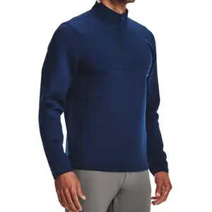 Vêtements de sport d'hiver pour hommes pull sweat-shirt motif solide doublure col montant ensembles de sports décontractés courts-Logo personnalisé teint en plaine - Product Image 4