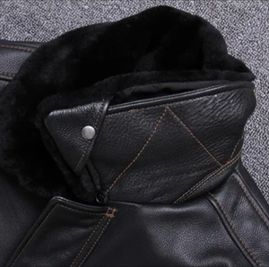 Chaqueta de Invierno para Hombre, de Cuero Sintético, con Cierre de Cremallera, Cuello Camisero, Múltiples Bolsillos, Personalizable - Product Image 5