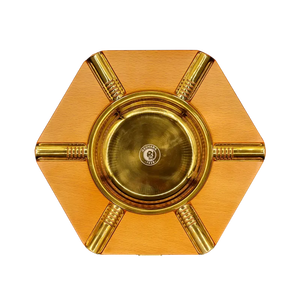 Cendrier à cigares moderne avec 6 fentes cendrier rond classique en bois brun cendrier à cigares cadeau à cigares intérieur - Product Image 2