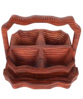Panier de fruits secs en bois fait à la main bonne année articles sculptés à la main de style fleur cadeaux à la mode pour les amis et la famille
