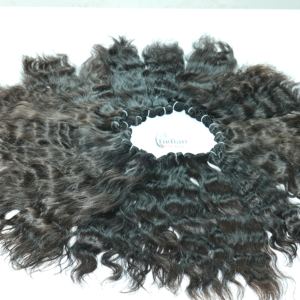 Extensions de cheveux humains vierges indiennes Remy péruviennes à double trame, aspect naturel à 100%, noires, ondulées, 8 pouces, étirées - Product Image 4