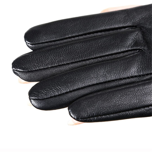 Gants de conduite doublés chauds en cuir véritable Unised-Compatible avec l'écran tactile - Product Image 4