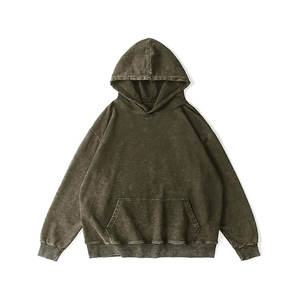 Pull surdimensionné lavage à l'acide sweat à capuche poids lourd athlétique Vintage sweat Streetwear avec serviette broderie - Product Image 2