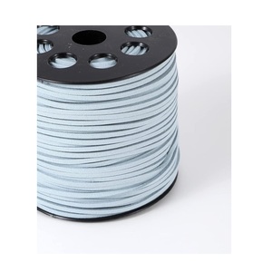 สายหนังอินเดีย2.6มม. หนังนิ่มลูกไม้หนังเทียมสำหรับทำเครื่องประดับสายหนังสีฟ้าอ่อนม้วนได้50หลาขายดี - Product Image 3