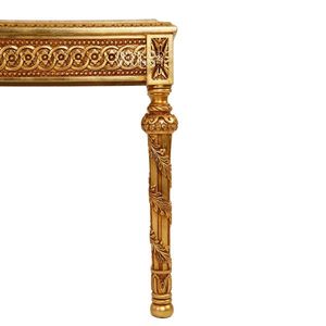 Mesa Consola Clásica de Lujo Hecha a Mano con Tapa de Mármol, Tallados Ornamentales Dorados y Diseño Neoclásico Elegante - Product Image 5