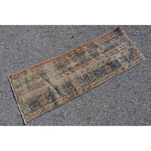 Tapis turc 1,2x3,2 pieds, bleu rouge, tapis oriental en laine vintage - Product Image 2