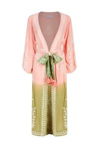 Meilleure Robe Kimono Faite Main pour Femme en Rayonne, Dentelle, Paillettes et Broderies, Tie-Dye Ombré, Style Bohème, Respirante et Écologique, pour la Plage ou comme Cache-Maillot - Product Image 6
