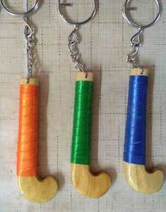 2025 Factory Sale Wood Keychain New <b>Mini</b> Hockey Stick Design for Fans Promotional Gift <b>Keyring</b> - Product Image 3