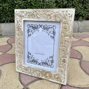 Soporte DE FOTOS Rectangular de madera hecho a mano elegante marco de fotos tallado a mano para exhibición de mesa para decoración del hogar y regalos - Product Image 4