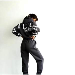 Ensemble de survêtement polaire personnalisé avec logo pour femme, col montant, grande taille, pour le sport et le fitness - Product Image 6