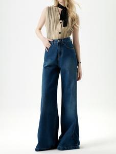 Haute qualité mode Streetwear femmes lavé strass jambe large Cargo Jeans Baggy Multi poches Jeans dames - Product Image 6