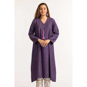 Haut ample pour femme en jacquard teinté violet, orné de motifs floraux, en polyester, mousseline et popeline, avec dentelle, taille XL, idéal pour le bureau en automne - Product Image 5