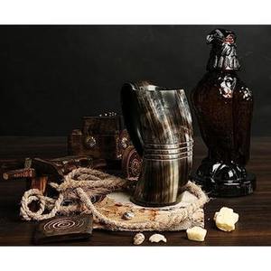 Tasse en corne naturelle faite à la main en corne de buffle avec finition rustique parfaite pour la boisson sur le thème des Vikings et les articles de décoration intérieure uniques - Product Image 3