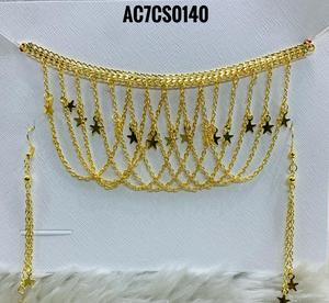 Ensemble de bijoux arabes plaqué or à la mode pour les femmes belle conception boucles d'oreilles Chik principalement en laiton lien disponible en ligne pour tous - Product Image 1