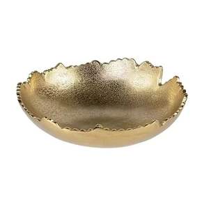 Cuencos martillados chapados en oro Diseño redondo moderno Artículos de hotel Cuenco de metal para servir Utensilios de cocina Cuencos de metal clásicos para servir - Product Image 5