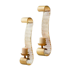 Porte-bougie mural en laiton avec verre, design élégant pour la maison et la salle à manger, au meilleur prix de gros - Product Image 3