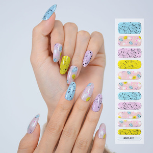 Autocollants pour ongles en gel semi-durcis personnalisés pour Pâques, motif lapin et œuf, longue durée, gel UV, vente en gros - Product Image 1