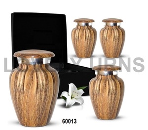 Metallic Wooden Print Mini Human Ashes <b>Keepsake</b> Urn Set for Adult Male/Female Light Oak Finish Funeral <b>Memorial</b> <b>Keepsake</b> - Product Image 1