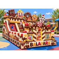 Grand parc de jeux gonflable extérieur sur le thème du chocolat par BALAPARK
