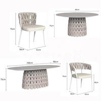 Ensemble bistrot 4 chaises, table et chaises de jardin, patio extérieur