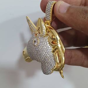 Pendentif personnalisé en argent sterling plaqué avec moissanite véritable VVS, coupe princesse, style hip-hop, pendentifs et breloques raffinés - Product Image 2