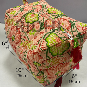 Peach Meadow Trousse de Maquillage de Voyage Écologique Matelassée à Fermeture Éclair, Imprimée au Bloc Personnalisée, Réutilisable et Polyvalente - Product Image 2