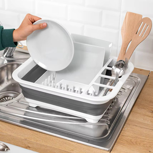 Escurridor de Platos Plegable de Silicona y PP Ecológico AFOSSA, Ahorra Espacio, Soporte para Utensilios Plegable para Fregadero de Cocina, Cocinas Pequeñas - Product Image 1