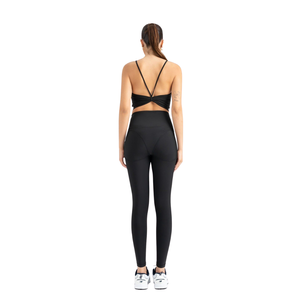 Ensemble de yoga pour femmes, 2 pièces, nylon, sans couture, vêtements de sport, vêtements de sport extensibles, respirants, uni, devant personnalisé, usine de vêtements - Product Image 4