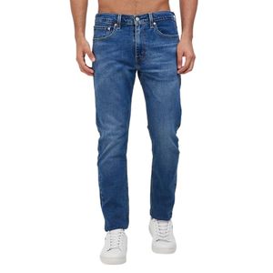 Jean en denim délavé coupe slim à jambe droite pour homme, taille mi-haute, couleur unie, style décontracté, en coton, idéal pour l'automne - Product Image 1