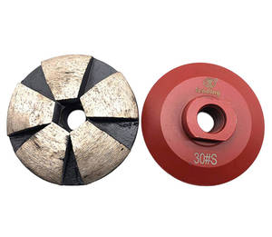 LEADING Disco de desbaste de diamante convexo de 3 pulgadas / 80 mm con 5 segmentos y unión metálica para pulido de suelos de granito, pulido en húmedo y en seco - Product Image 3
