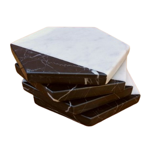 Juego de posavasos de té de mármol con flores para decoración del hogar, juego de posavasos de té y café con acabado de mármol antiguo - Product Image 5