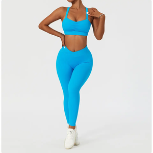 2026 Original Equipment Manufacturer Halter Seamless Quick Dry Yoga <b>Athletic</b> Custom High <b>Support</b> Women's Sports Bra Crystal - Product Image 2