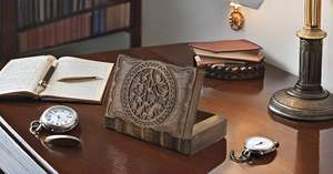 Caja de madera tallada decorativa hecha a mano, forma rectangular, almacenamiento de madera con bloqueo con tapa con bisagras para el hogar, oficina, organizador de recuerdos - Product Image 5