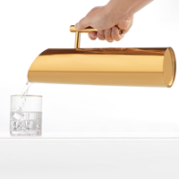 Nouvelle Carafe à Eau en Acier Inoxydable 1L/2L Écologique Style Américain Personnalisable avec Poignée, Théière Droite, Bouilloire pour Restaurant et Fêtes