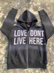 Sudadera con capucha unisex con lavado ácido y peso pesado Sun Faded Personalización de alta calidad con remache con diamantes de imitación tachonados Impreso ODM suministrado - Product Image 5