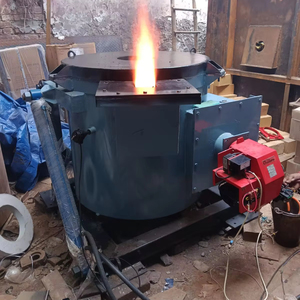 100 Kgs Four à creuset entièrement automatique à l'huile Moteur prêt à démarrer avec inclinaison hydraulique Roulement certifié ISO9001 Débris de cuivre - Product Image 1