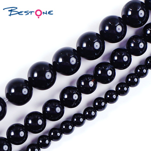 Bestone Natural <strong>Black</strong> Onyx <strong>Beads</strong> Agate Gemstone Round <strong>Beads</strong> Bulk for Jewelry Making Necklace Bracelet - Product Image 3