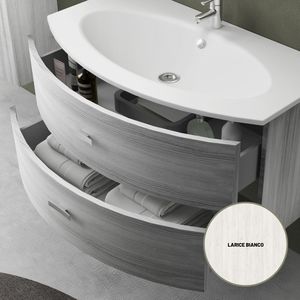 Gineva modello mobile bagno lavello bianco larice con due cassetti dimensioni 91,5x51 xh47 Cm - Product Image 3