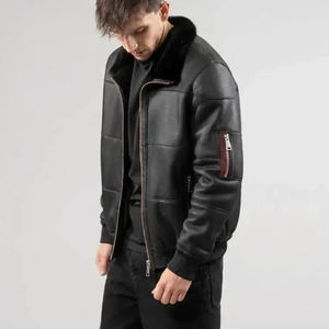 Custom <b>Men</b> Leather Jacket Real Goat Leather Lightweight Durable Outerwear Private Label Manufacturing - Product Image 3