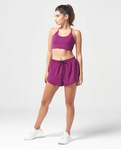 กางเกงขาสั้นผ้าใบเอวสูงสำหรับผู้หญิงกางเกงว่ายน้ำแห้งเร็วระบายอากาศได้ดี - Product Image 2